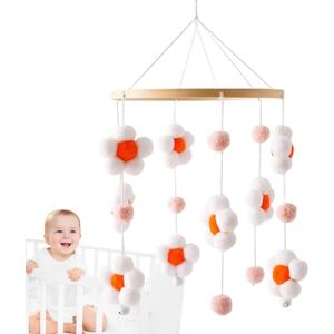 Samuliy Mobile pour berceau   Mobiles de pépinière modernes,Carrousel de berceau pour bébés garçons et filles de 0 à 12 mois, adapté pour lit de berceau, poussette, siège d'auto, comprend des fleurs - Publicité