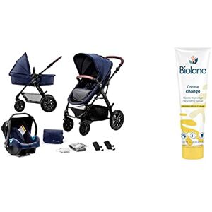 Hauck Poussette Combinée 3 en 1 Rapid 4 Plus Trio Set / Jusqu'à 25 kg /  Nacelle avec Matelas / Siège avec Position Couchée dès la Naissance /  Hauteur