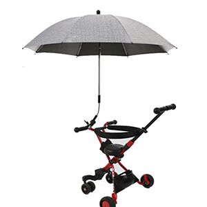 Alomejor Parapluie pour Landau pour bébé, Poussette Portable, Parasol pour Poussette, avec Plus de 50 Revêtements de Protection UV pour la Protection UV (GREY) - Publicité