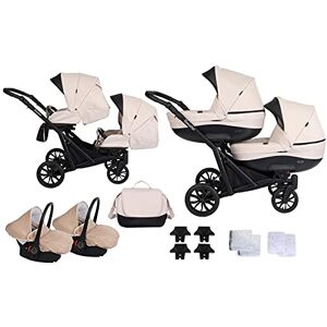 Lux4Kids Poussette Booster Stroller Twin Stroller par  Cream 3en1 avec siège bébé - Publicité