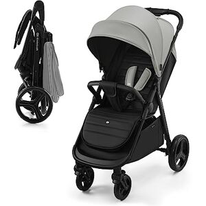 KINDERKRAFT RINE Poussette Canne, Poussette Compacte, Poussette Bébé, Légère, Roues en mousse durable, Imperméable avec Filtre UPF 50+, Gris - Publicité