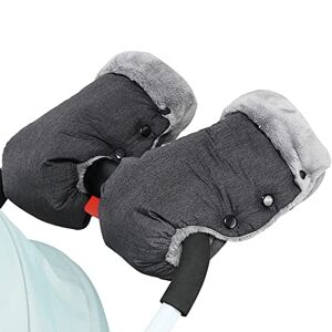 Amzeeniu Gants Poussette,Chauffe-Mains Protection des Mains Coupe-Vent et Imperméable Doux Chaud Gants Protection Landau d'hiver Moufles Poussette Protège-Mains pour vélo fauteuil roulant -gris - Publicité