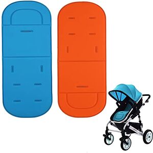 ADESUGATAAA ADESUGATA Coussin De Poussette Universelle 2pc Coussin Poussette Bebe, Respirante, Anti-transpiration, Protège contre les tâche, Portable Pour Poussette, Buggy, Siège De Voiture (Bleu+Orange) - Publicité