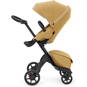 Stokke Xplory X, Jaune- Poussette de luxe Réglable pour le confort de bébé et des parents Rembourrage, harnais et fermeture éclair réfléchissante pour plus de sécurité Se plie en un tournemain - Publicité