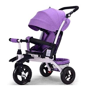 LLSS 4 EN 1 poussette tricycle bébé enfants, grand siège réglable confortable, bébé peut s'asseoir ou s'allonger à plat, roue avant déformable spéciale, 0-5 ans - Publicité