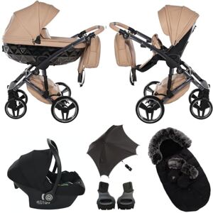 Junama Original  Diamond Hand Craft Systèmes modulaires Poussette combinée 2 en 1 3 en 1 + sacs de bébé + gants + parapluie + accessoires originaux Exclusive Prams (3 en 1, 07 camels) - Publicité