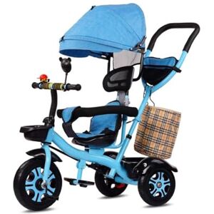 LSQXSS Poussette pour tout-petits à siège réversible,poussette pour enfants avec auvent,siège à dossier haut avec garde-corps et ceinture,tricycle de direction pour parents avec poignée pour parents - Publicité