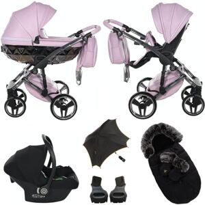 Junama Original  Diamond Hand Craft Systèmes modulaires Poussette combinée 2 en 1 3 en 1 + sacs de bébé + gants + parapluie + accessoires originaux Exclusive Prams (3 en 1, 03 violets) - Publicité