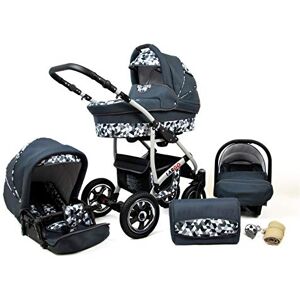 SaintBaby Poussette Landau 2en1 3en1 3in1 Set tout en un siège bébé Buggy Isofix New L-GO Grey Geo 2en1 sans siège bébé - Publicité