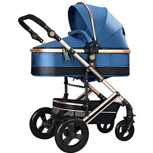 YCKEGEW Poussette Confortable Poussette 2 En 1 Avec Roues Amorties, Poussette Légère Pour Tout-petit, Châssis En Alliage D'aluminium, Harnais 5 Points (Color : Blauw) - Publicité