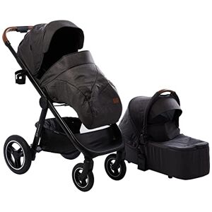 KINDERKRAFT Pack poussette duo Everyday Dark Grey châssis noir - Publicité