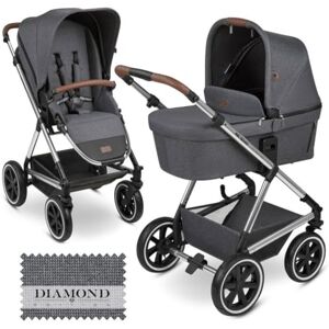 ABC Design Landau Bebe et Poussette 2 en 1 Vicon 4 Air Dès la Naissance, Inclus Nacelle Bébé, Siège et Roues Pneumatiques Diamond Edition Gris - Publicité