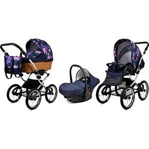 Babylux Poussette Bébé 3en1 Avec Siège Auto Pour Tout-Petits – Poussette Bébé Pour Nouveau-Né Et Tout-Petit –– Landau Bébé Nouveau-Né – 59x105x125cm – Max 15kg – Royal Magnolia Silver Frame - Publicité