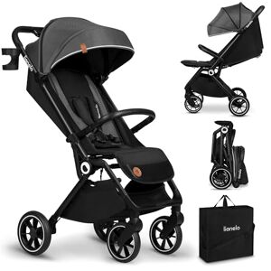 lionelo Cloe Poussette Pliable Bébé jusqu'à 22 kg Réglage du Dossier Fonction Sommeil Harnais à 5 Points Grandes Roues Pivotantes Moustiquaire Compacte Imperméable (gris) - Publicité