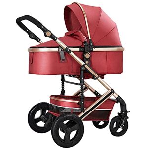 YCKEGEW Poussette Confortable Poussette 2 En 1 Avec Roues Amorties, Poussette Légère Pour Tout-petit, Châssis En Alliage D'aluminium, Harnais 5 Points (Color : Rosso) - Publicité