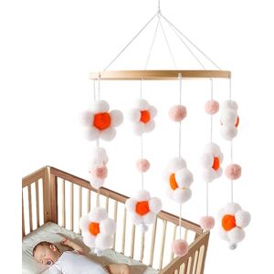 Frifer Mobile de berceau, Mobiles de pépinière modernes, Carrousel de berceau pour bébés garçons et filles de 0 à 12 mois, adapté pour lit de berceau, poussette, siège d'auto, comprend des fleurs - Publicité