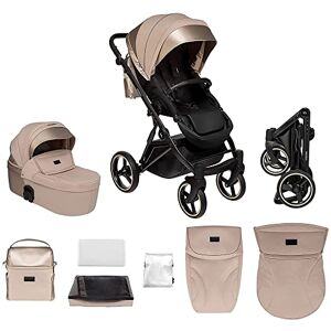 skiddoü skiddou poussette pour enfants 2en1 Oslo hamac et nacelle, multifonctions, poussette hamac, cadre léger pliable, réglable, roues munies d'amortisseurs, moustiquaire, couvre-jambes, sacm, beige - Publicité