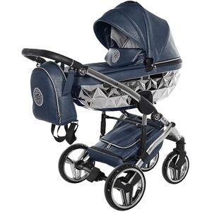 Junama Original  Diamond Hand Craft Fero Systèmes modulaires Poussette combinée 2 en 1 3 en 1 + accessoires originaux Exclusive Prams (03 marine, 2 en 1 avec adaptateurs) - Publicité