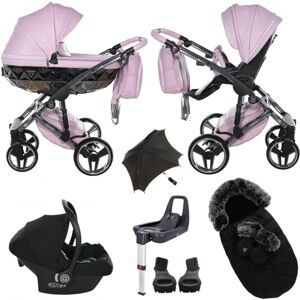 Junama Original  Diamond Hand Craft Systèmes modulaires Poussette combinée 2 en 1 3 en 1 + sacs de bébé + gants + parapluie + accessoires originaux Exclusive Prams (4 en 1 (avec base ISOFIX), 03 - Publicité