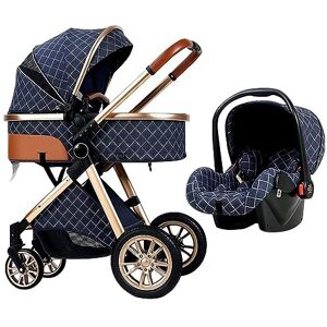 KITCISSL 3 en 1 Poussette de Bassinette Bébé de Luxe Bebe Prame, Pousette 25 Kilo de Landau Poupon Poussette avec Poussette de Pluie/Housse de Pied/Moustiquaire (Color : Blauw) - Publicité