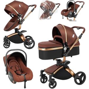 Magic ZC Poussettes Combinées Poussette 3 en 1 Tricycle Baby