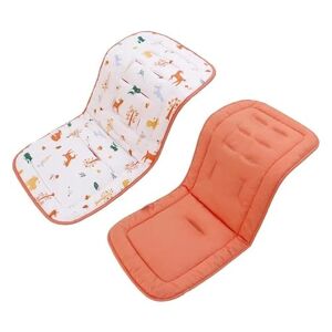 ZiaWorld Doublure de siège réversible pour poussette de bébé, coussin de siège universel en coton, doublure de landau, coussin respirant, housse de siège lavable, orange forêt - Publicité
