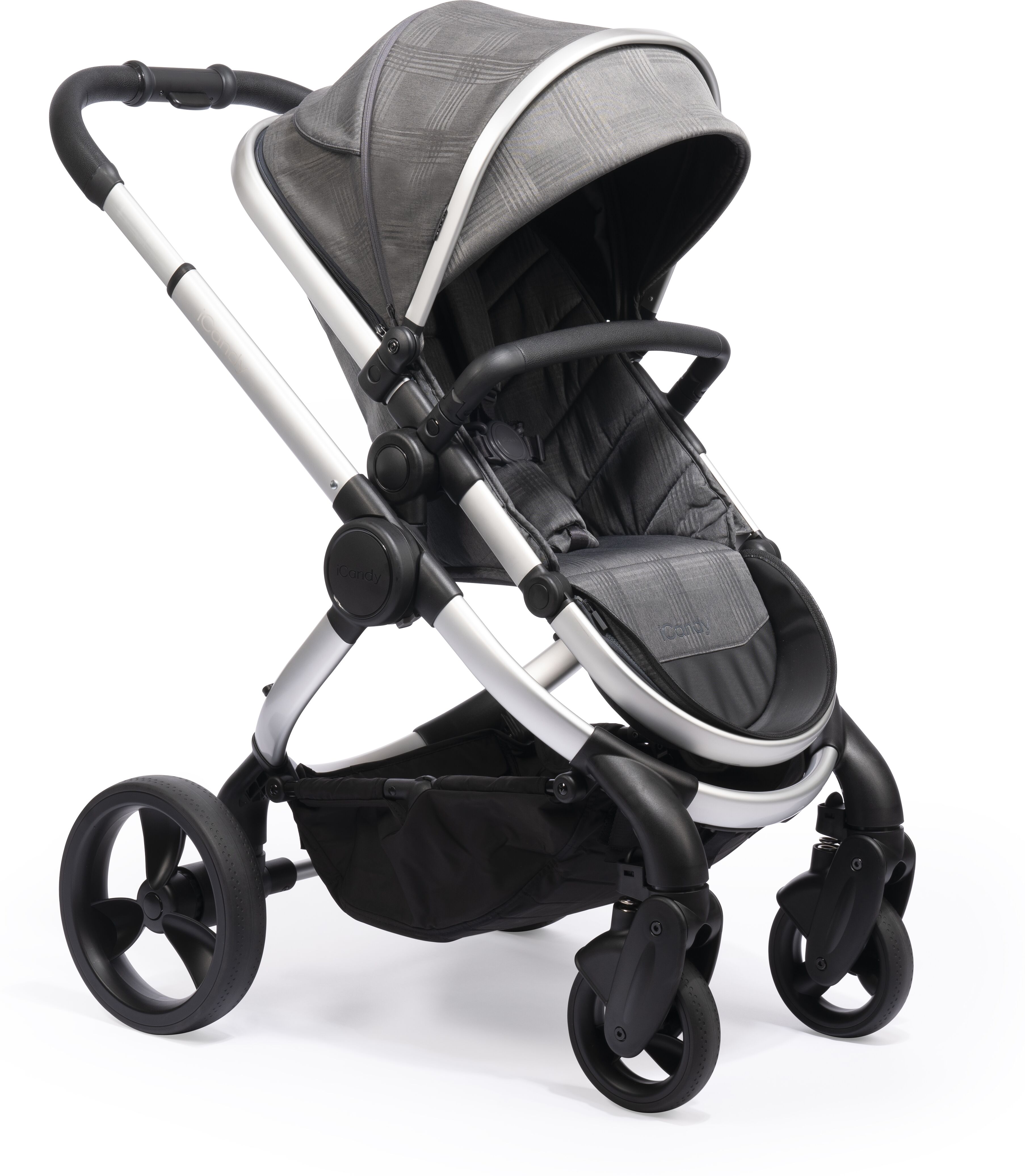 iCandy IC2202 Peach Pushchair and Carrycot - Satin Dark Grey Check