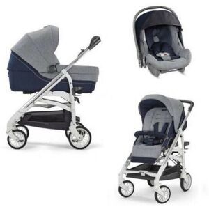 Inglesina Trio Trilogy Antigua Blue Telaio City Bianco -Paga In 3 Rate Senza Interessi-