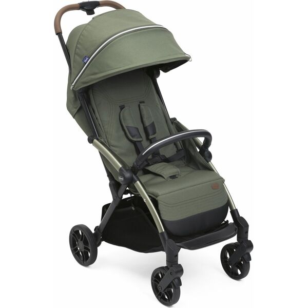 chicco 70403.80 goody plus - passeggino leggero pieghevole da 0-4 anni 0-22 kg schienale reclinabile manicotto paracolpi comfort kit e parapioggia colore verde