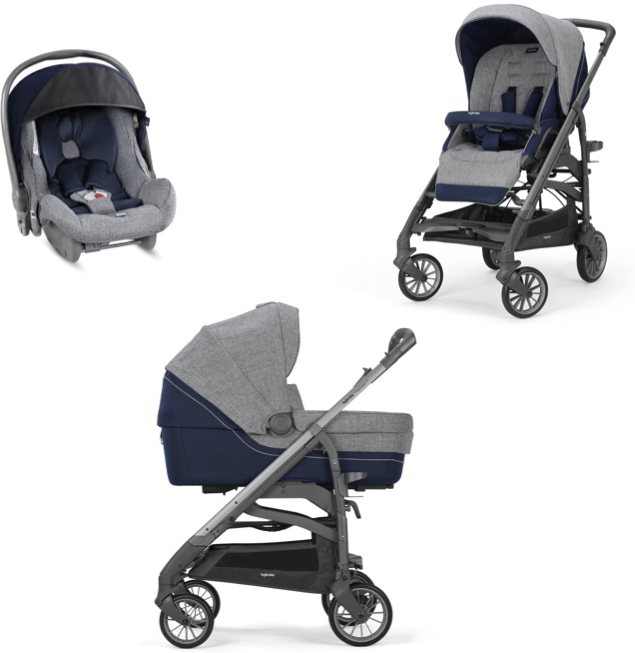 Inglesina Trio Trilogy Antigua Blue Telaio City Ardesia -Paga In 3 Rate Senza Interessi-