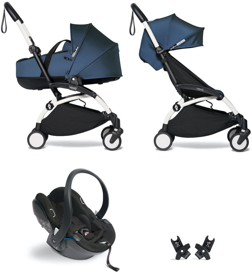 Babyzen Trio Passeggino Yoyo² 6+ con Bassinet e Seggiolino auto Izi Go Modular X1 Bianco - Air France