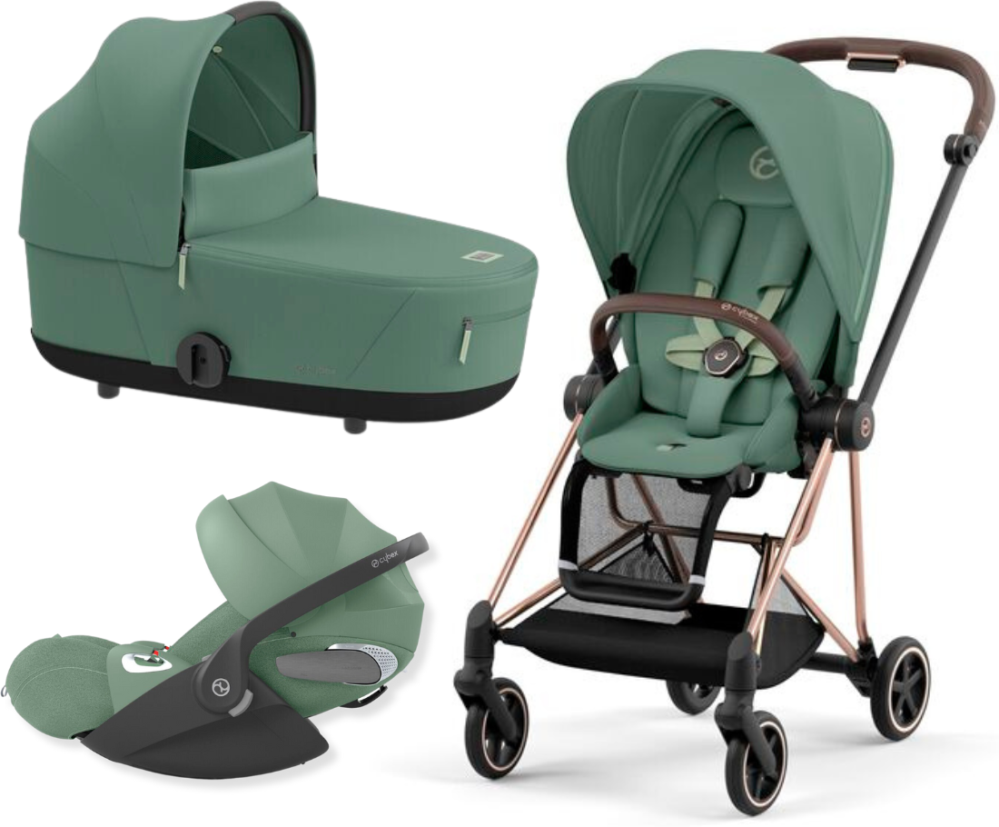 Cybex Platinum Trio Mios con Cloud T Plus Rose Gold -Leaf Green