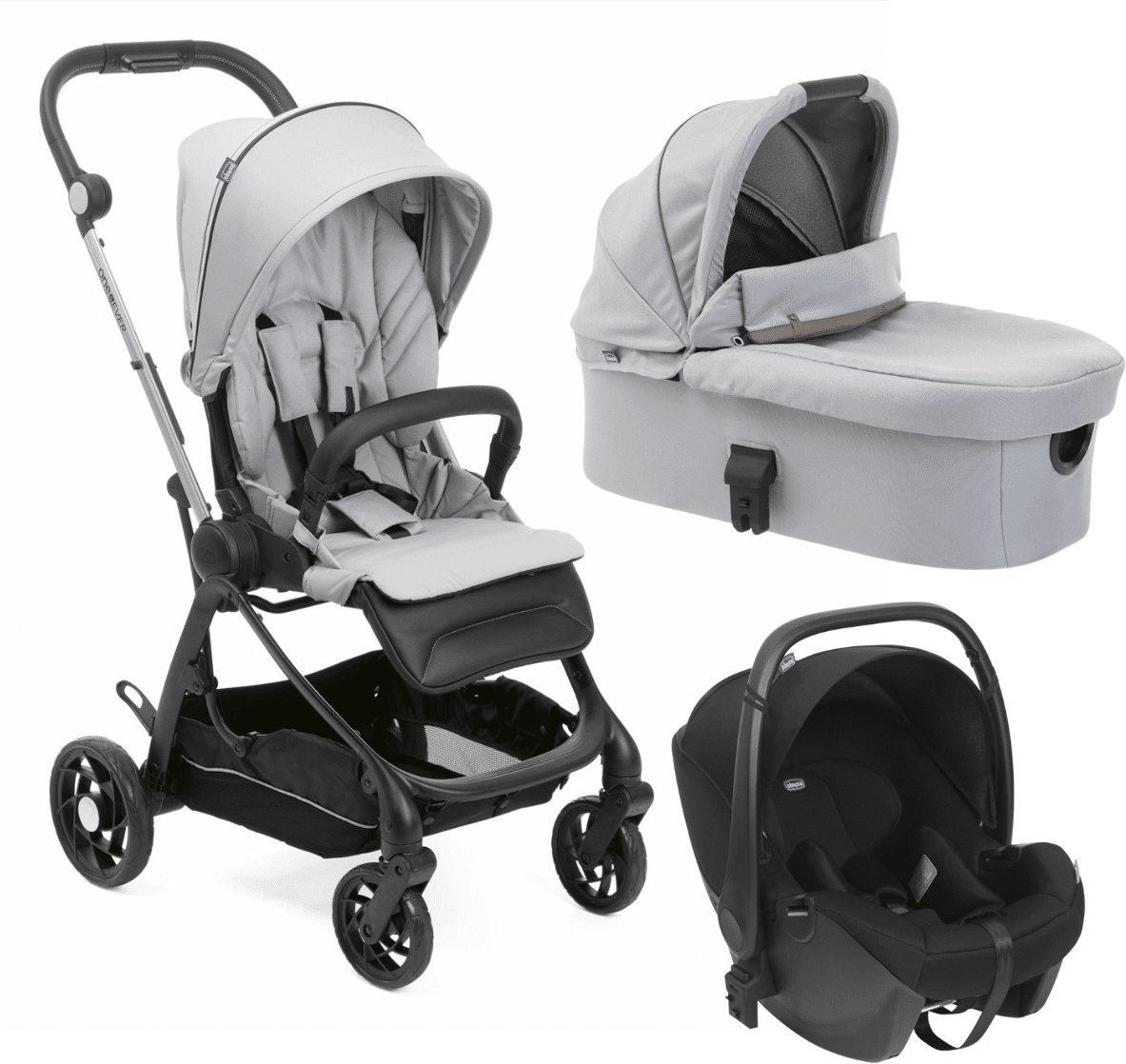 Chicco Trio ONE4EVER Light con Seggiolino Auto Kory Silverleaf