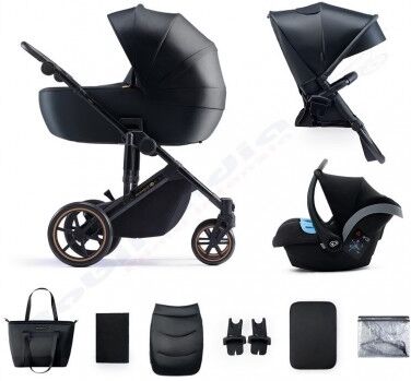 Kinderkraft Trio PRIME 2 VENEZIAN BLACK CARROZZINA PASSEGGINO OVETTO e BORSA