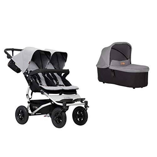 mountain buggy Toonstellingsstuk  Duet Buggy V3 als dubbele zitbuggy + 1 babyzitje zilver