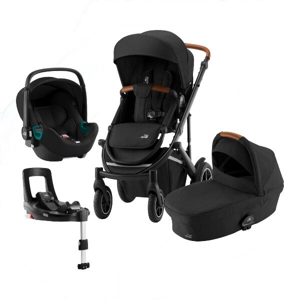 Britax  barnevogn, Smile 3, Travelsystem Isense 4i1, comfort Plus Isense-Pakken - Space Black