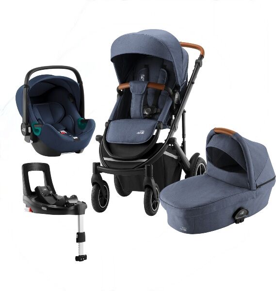 Britax Barnevogn, Smile 3, Travelsystem Isense 4i1, comfort Plus Isense-Pakken - Indigo Blue