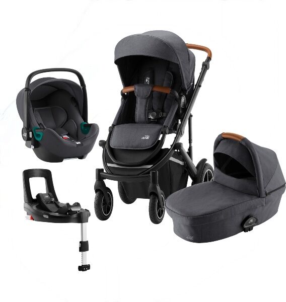 Britax Barnevogn, Smile 3, Travelsystem Isense 4i1, comfort Plus Isense-Pakken - Midnight Grey