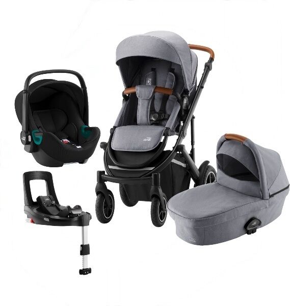 Britax  barnevogn, Smile 3, Travelsystem, Duovogn M/baby-Safe 3 I-Size +base - Frost Grey/brown