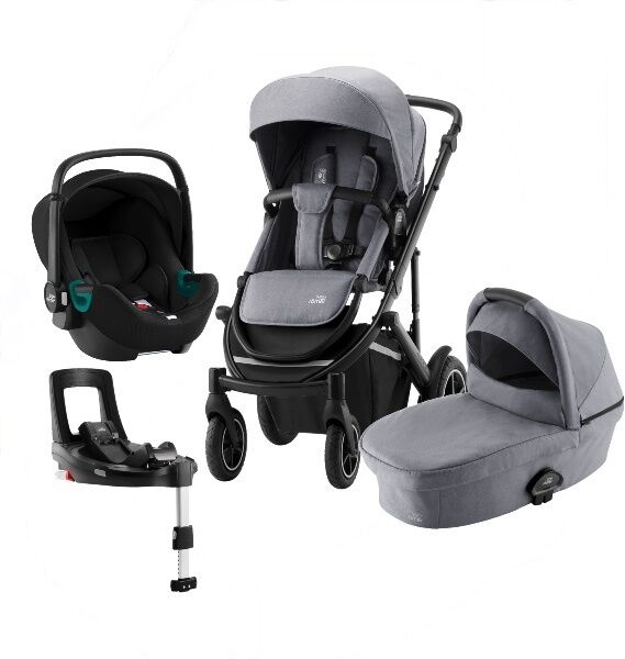 Britax  barnevogn, Smile 3, Travelsystem, Duovogn M/baby-Safe 3 I-Size +base - Frost Grey/black