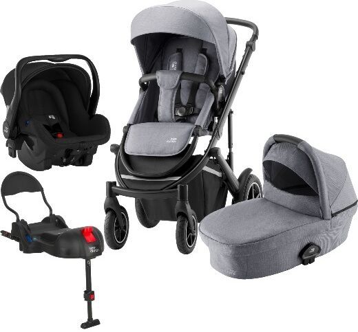 Britax  barnevogn, smile 3, Primo Pakke 4i1 - Frost Grey/black