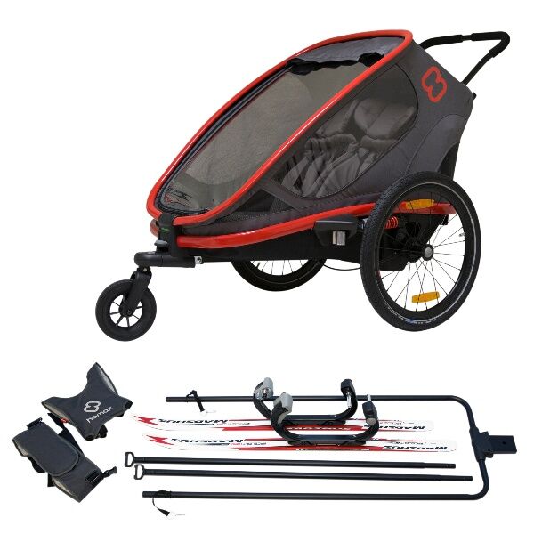 Hamax, Outback M/2 Plasser, M/skikit Inkl - Red/charcoal