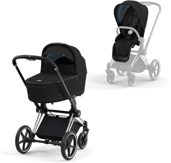 Cybex Ny! Cybex, barnevogn, platinum Line, Priam, Duo - Deep Black/chrome Black