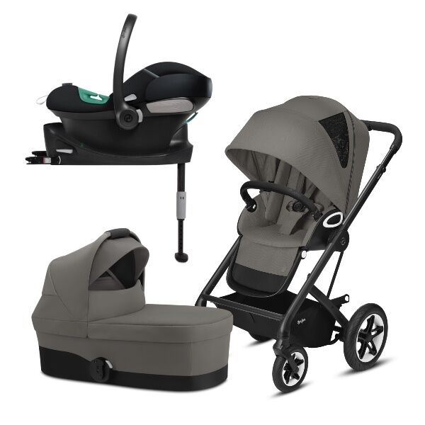 Cybex, barnevogn, Talos S Lux, Travelsystem, M/ Aton S2 bilstol + Base - Black/soho Grey