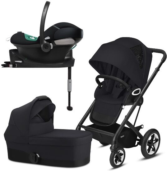 Cybex, barnevogn, Talos S Lux, Travelsystem, M/ Aton S2 bilstol + Base - Black/deep Black