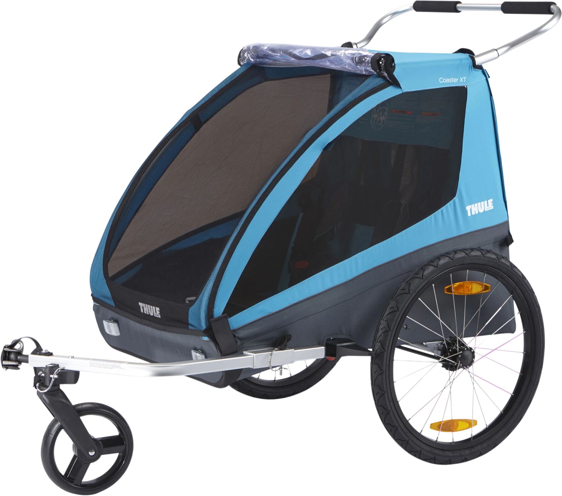 Thule Coaster XT w/strollerkit, sykkelvogn med trillevognsett STD blue