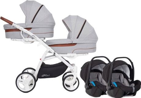 Easygo Carrinho de Bebé Gémeos Isofix Ready Grey Fox