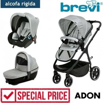 Brevi Carrinho de Bebé Trio Silver Grey