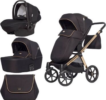 Riko Carrinho de Bebé Individual Qubus Gold + Kite Isofix Ready