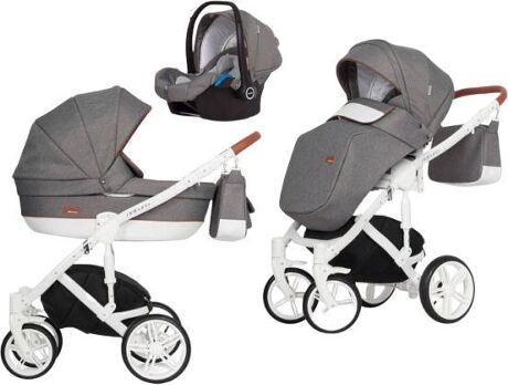 Riko Carrinho de Bebé Individual Naturo + Kite Isofix Ready Antracite